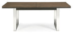Dark Oak Chrome Extending Dining Set 8 Grey Velvet Chairs - Home Furniture Interiors