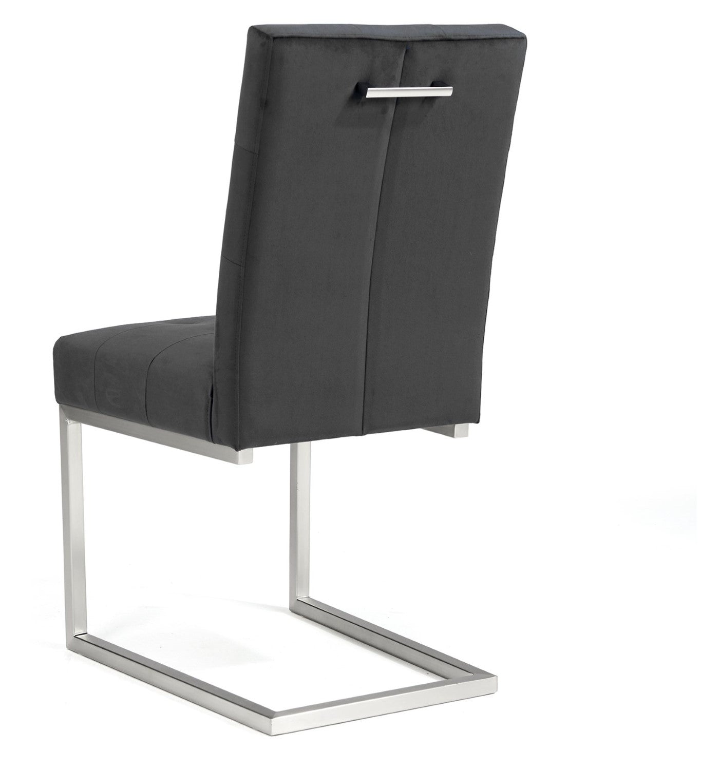 Dark Oak Chrome Extending Dining Set 8 Grey Velvet Chairs - Home Furniture Interiors