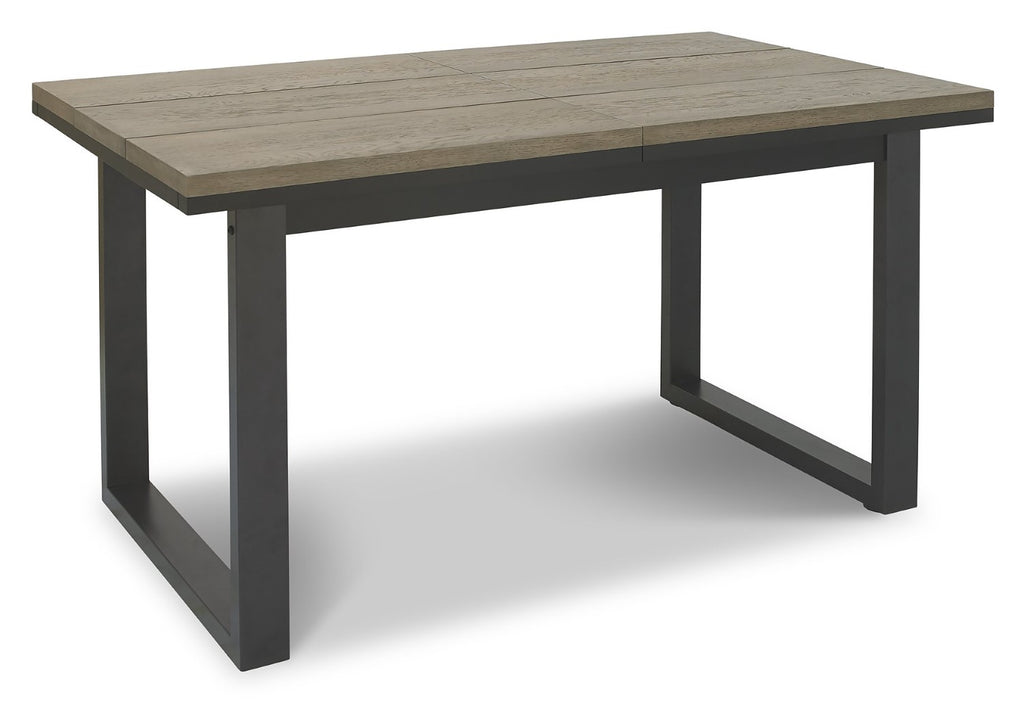 Weathered oak extending dining table with four blue velvet Bentley Designs chairs in a stylish table and chair set.