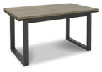 Weathered oak extending dining table with four blue velvet chairs, Bentley Designs table and chair set in a modern dining room setting.