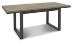 Weathered Oak extending dining table with four blue velvet Bentley Designs chairs, stylish wood table and elegant fabric seating