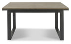 Weathered oak extending dining table with four blue velvet chairs, Bentley Designs table and chair set, modern and stylish for dining rooms.