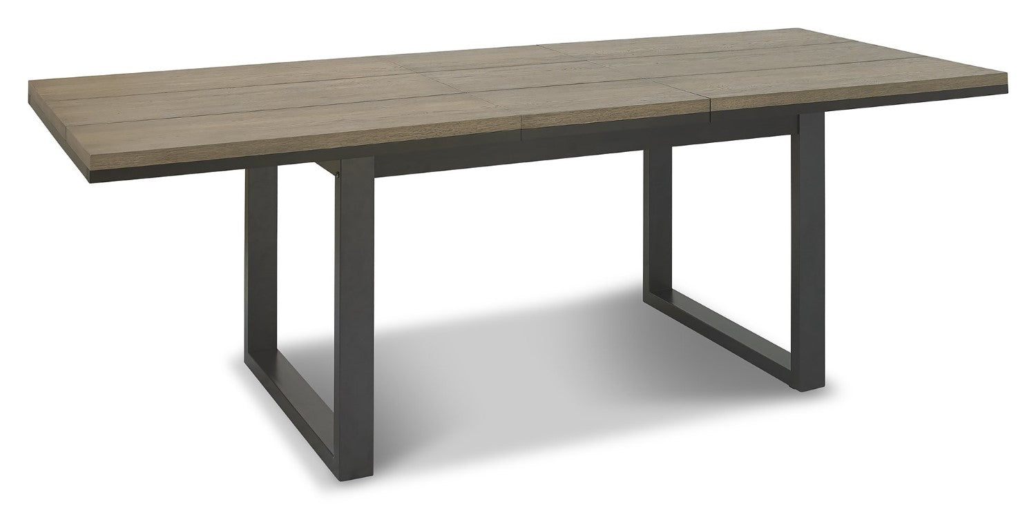 Oak Extending Table 6 Grey Leather Chairs Dining Set - Home Furniture Interiors