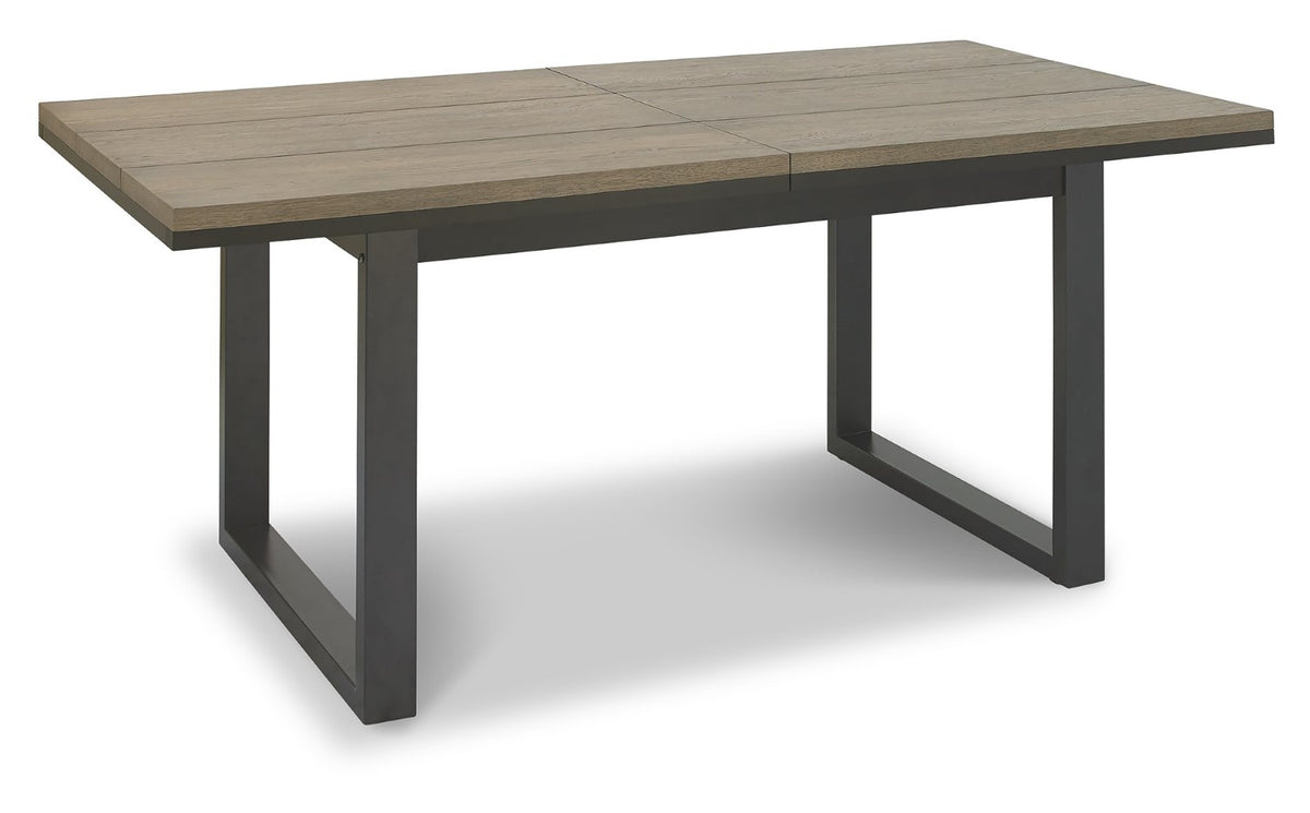 Weathered Oak extending dining table with six yellow fabric chairs from Bentley Designs, part of a stylish table and chair set.
