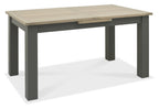 Grey Painted Oak Top Dining Table Set 4 Grey Leather Chairs - Home Furniture Interiors