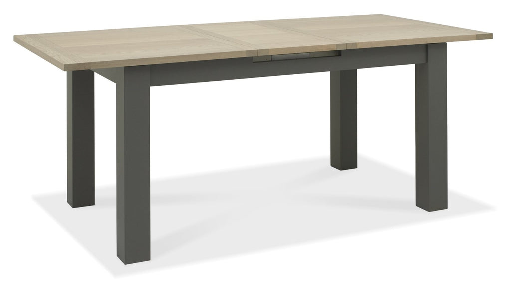 Grey Painted Oak Top Dining Table Set 4 Grey Leather Chairs - Home Furniture Interiors