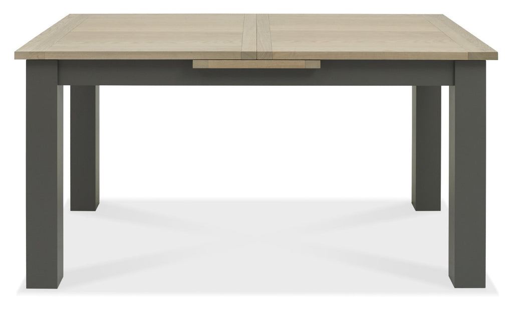 Oak Extending Dining Table Set 4 Grey Velvet Fabric Chairs - Home Furniture Interiors