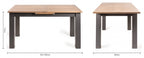Oak Extending Dining Table Set 4 Grey Velvet Fabric Chairs - Home Furniture Interiors