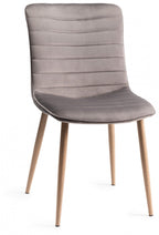 Oak Extending Dining Table Set 4 Grey Velvet Fabric Chairs - Home Furniture Interiors