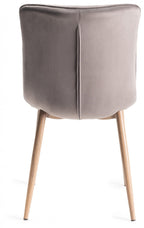 Oak Extending Dining Table Set 4 Grey Velvet Fabric Chairs - Home Furniture Interiors