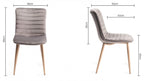 Oak Extending Dining Table Set 4 Grey Velvet Fabric Chairs - Home Furniture Interiors