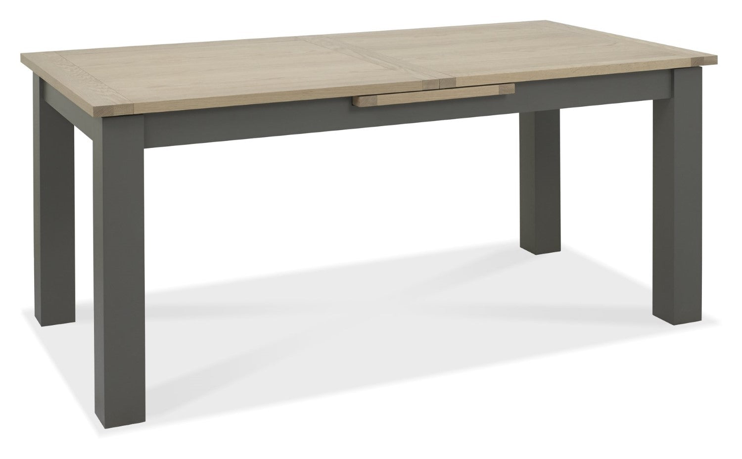 Dark Oak Extending Dining Set 6 Dark Grey Leather Chairs - Home Furniture Interiors