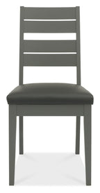 Dark Oak Extending Dining Set 6 Dark Grey Leather Chairs - Home Furniture Interiors