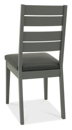 Dark Oak Extending Dining Set 6 Dark Grey Leather Chairs - Home Furniture Interiors