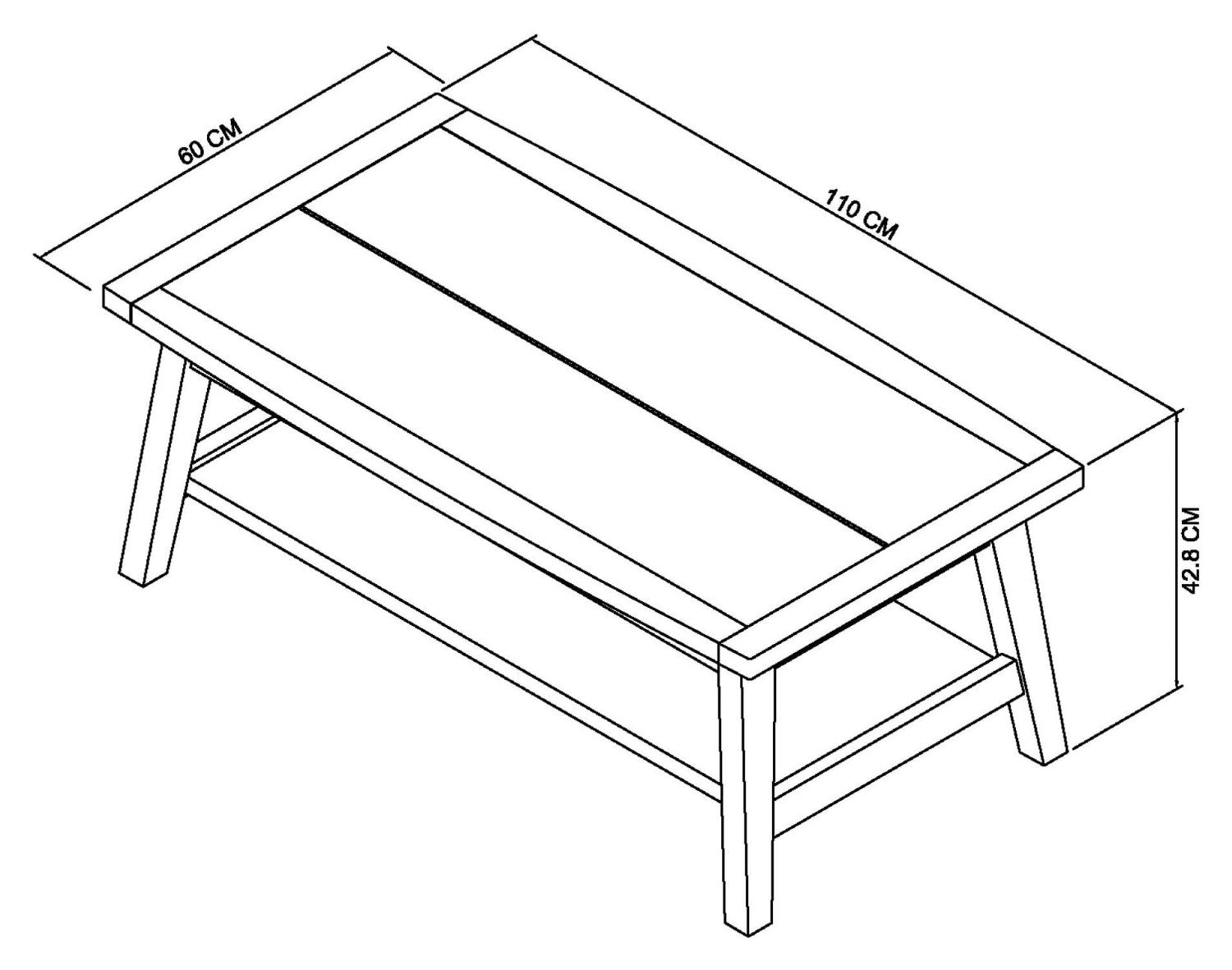 Weathered Oak Rectangular Coffee Table Brass Centre Strip - Home Furniture Interiors