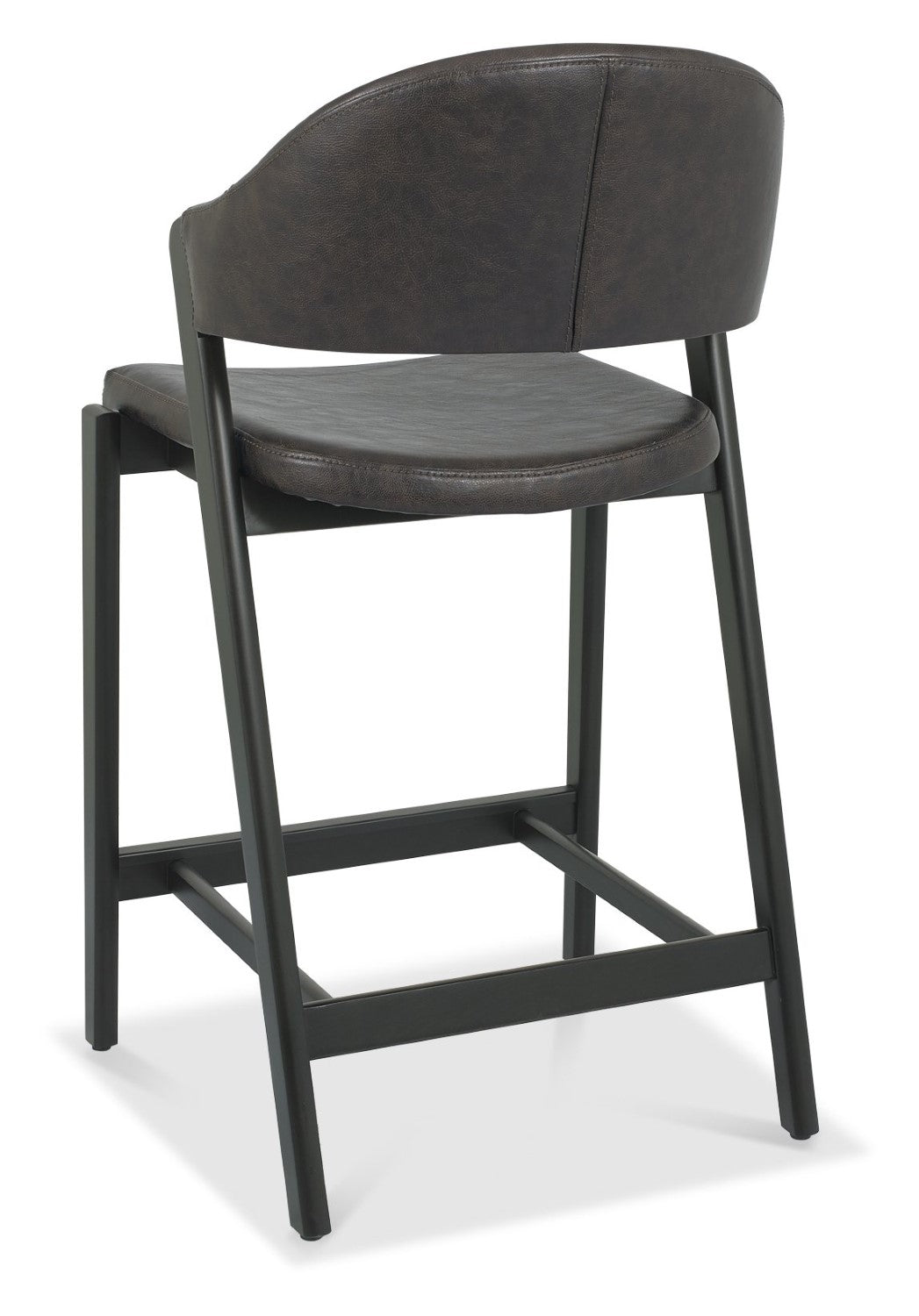 Old West Vintage Bonded Leather Bar Stool Peppercorn Frame - Home Furniture Interiors