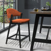 Rust Velvet Curved Bar Stool Peppercorn Frame
