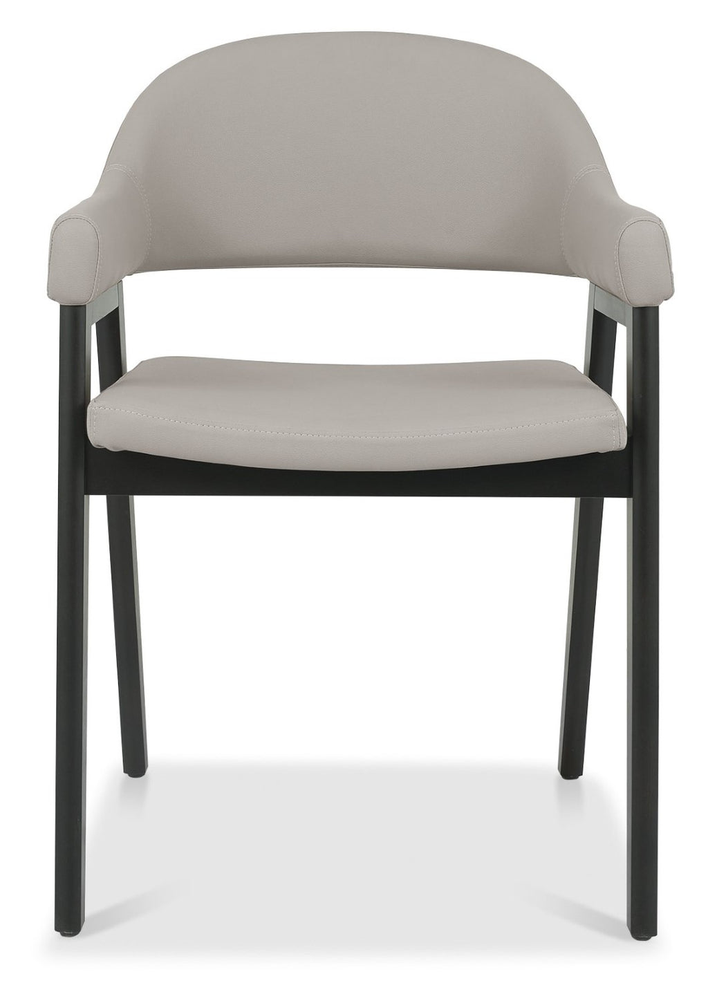 Grey Bonded Leather Upholstered Dining Arm Chair - Home Furniture Interiors