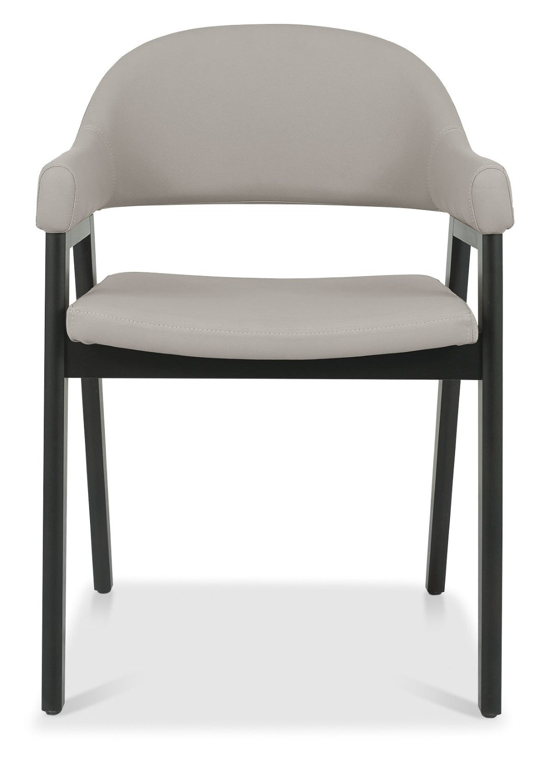 Grey Bonded Leather Upholstered Dining Arm Chair - Home Furniture Interiors