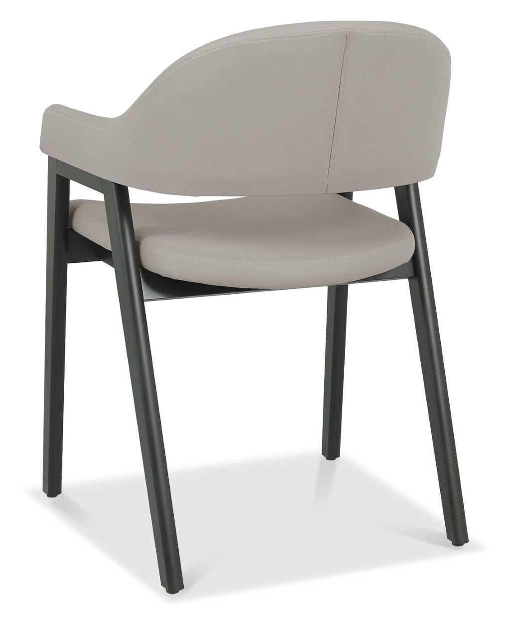 Grey Bonded Leather Upholstered Dining Arm Chair - Home Furniture Interiors