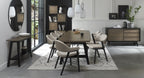 Grey Bonded Leather Upholstered Dining Arm Chair - Home Furniture Interiors