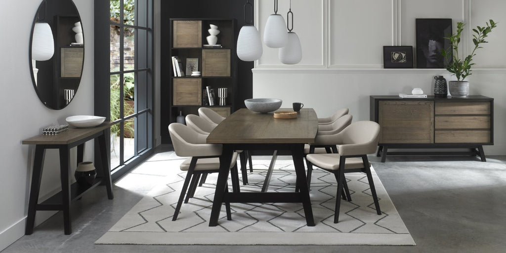Grey Bonded Leather Upholstered Dining Arm Chair - Home Furniture Interiors