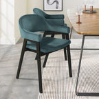 Blue Velvet Fabric Dining Arm Chair - Home Furniture Interiors