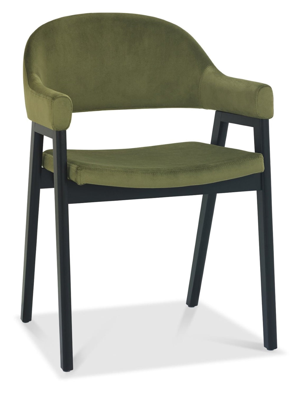 Green Velvet Fabric Dining Arm Chair - Home Furniture Interiors