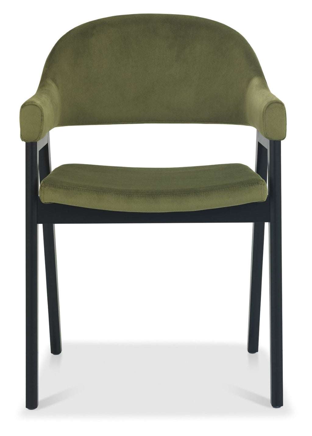 Green Velvet Fabric Dining Arm Chair - Home Furniture Interiors