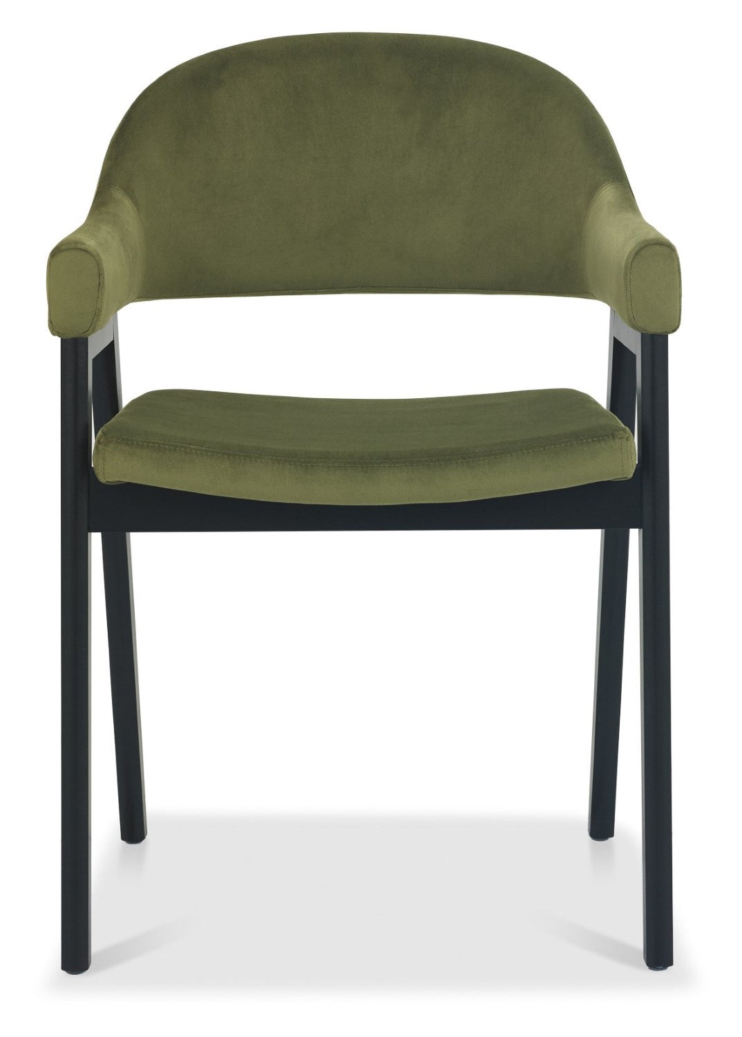 Green Velvet Fabric Dining Arm Chair - Home Furniture Interiors