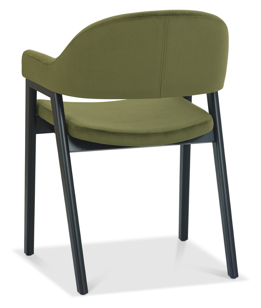Green Velvet Fabric Dining Arm Chair - Home Furniture Interiors