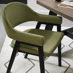 Green Velvet Fabric Dining Arm Chair - Home Furniture Interiors