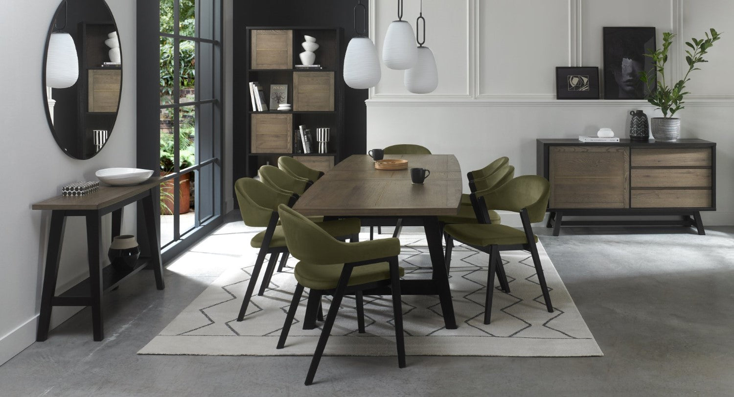 Green Velvet Fabric Dining Arm Chair - Home Furniture Interiors