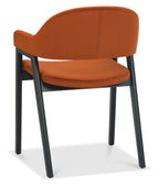 Orange Velvet Fabric Dining Arm Chair - Home Furniture Interiors