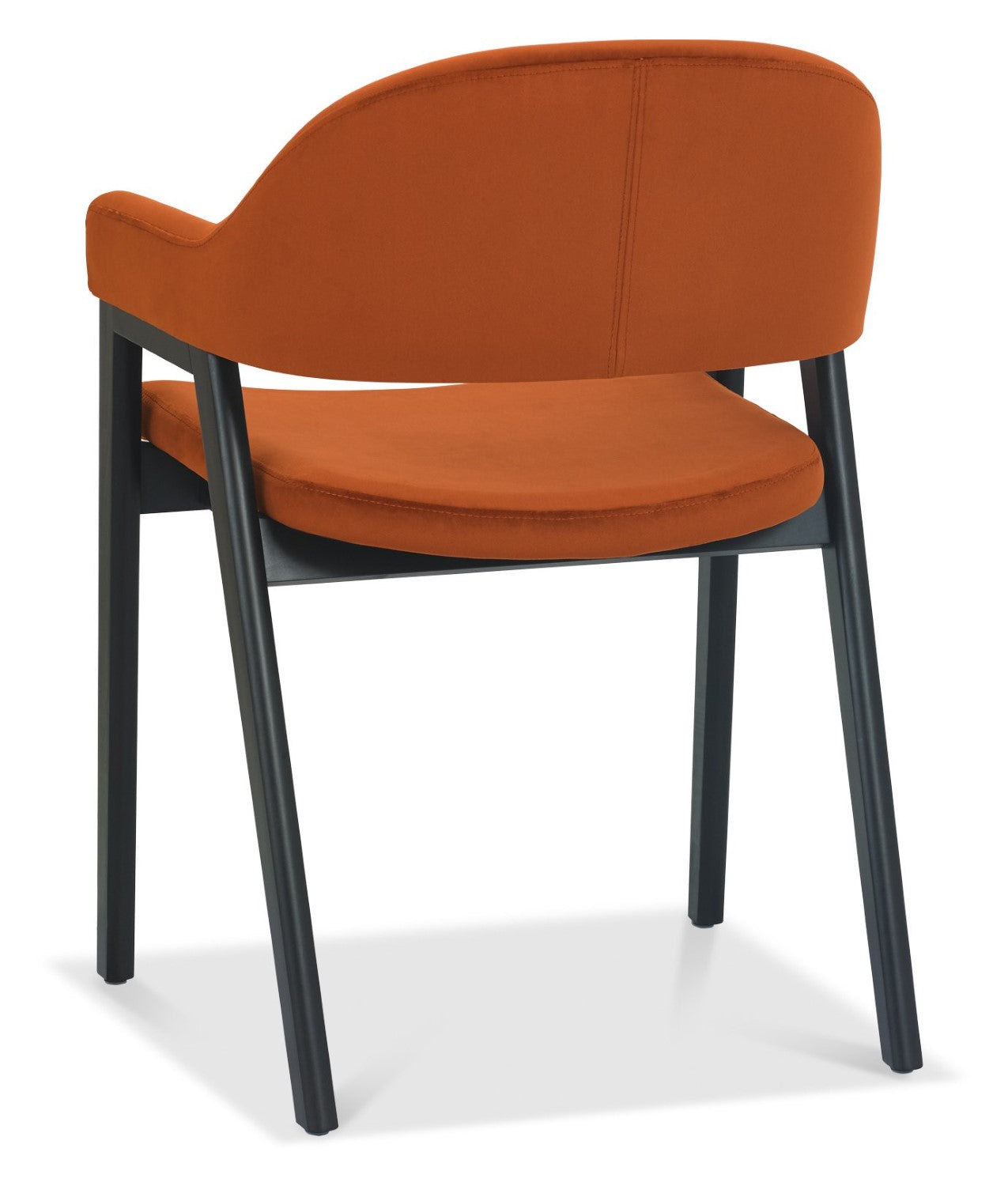 Orange Velvet Fabric Dining Arm Chair - Home Furniture Interiors