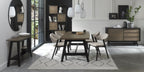 Grey Leather Curved Retro Dining Chair Peppercorn Legs - Home Furniture Interiors