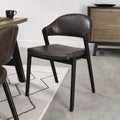 Vintage Fabric Upholstered Curved Back Dining Chair