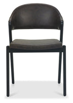 Vintage Fabric Upholstered Curved Back Dining Chair - Home Furniture Interiors