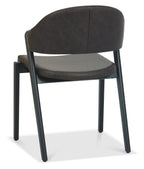 Vintage Fabric Upholstered Curved Back Dining Chair - Home Furniture Interiors
