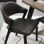 Vintage Fabric Upholstered Curved Back Dining Chair - Home Furniture Interiors