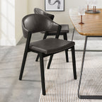 Vintage Fabric Upholstered Curved Back Dining Chair - Home Furniture Interiors