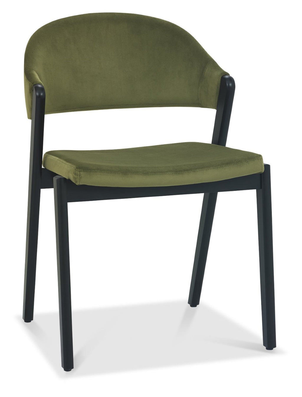 Light Green Fabric Upholstered Curved Back Dining Chair - Home Furniture Interiors