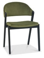 Light Green Fabric Upholstered Curved Back Dining Chair - Home Furniture Interiors