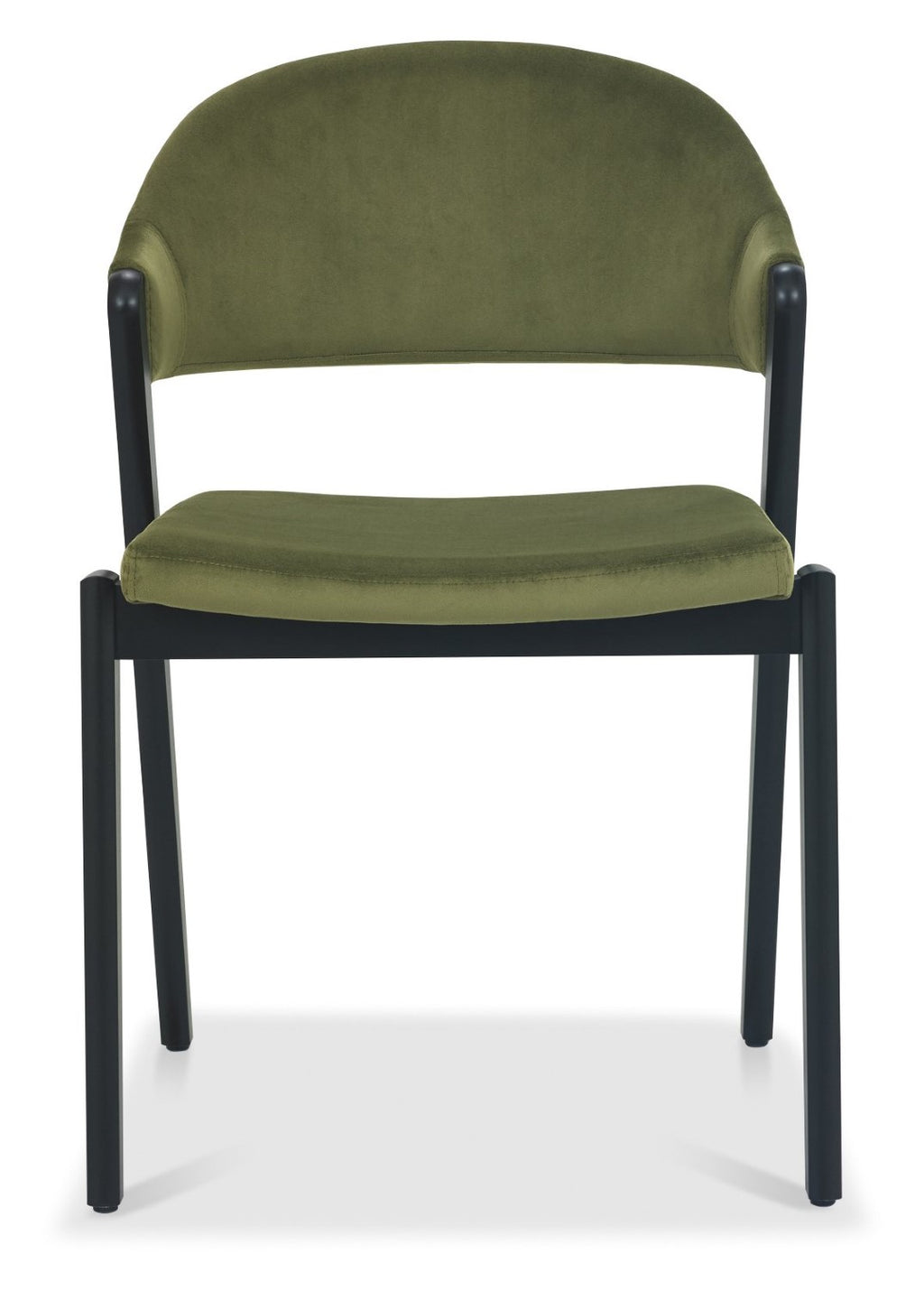 Light Green Fabric Upholstered Curved Back Dining Chair - Home Furniture Interiors