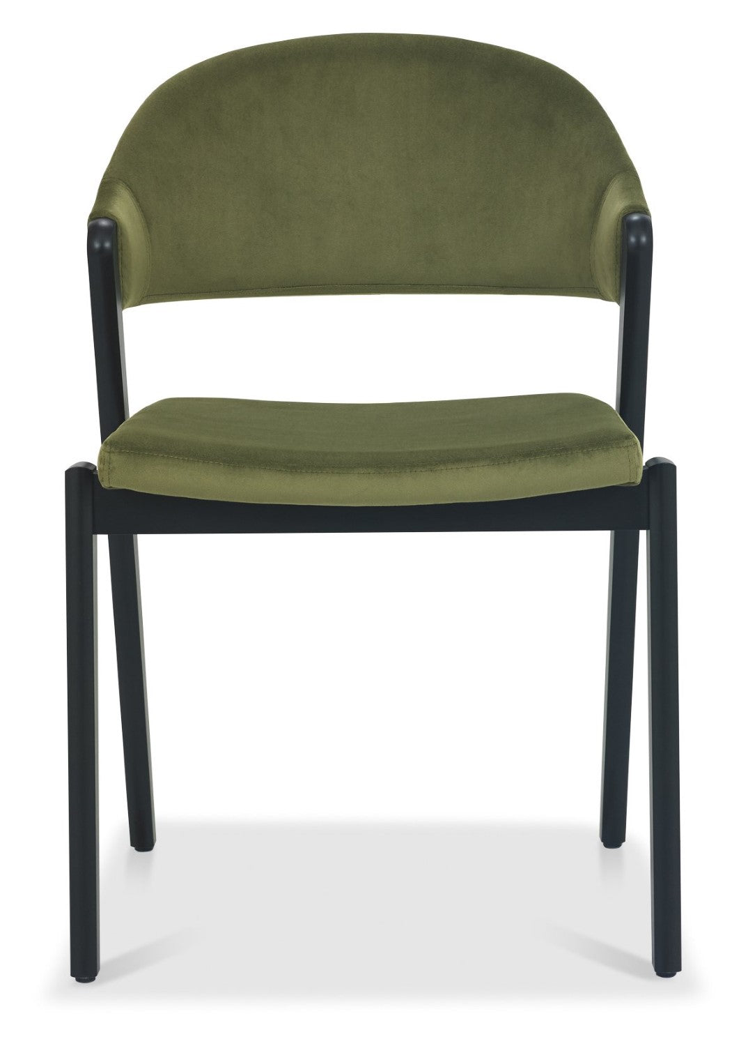 Light Green Fabric Upholstered Curved Back Dining Chair - Home Furniture Interiors