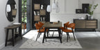 Rust Velvet Fabric Upholstered Curved Back Dining Chair - Home Furniture Interiors