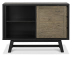 Weathered Oak Sliding Door Sideboard with 3 Drawers - Home Furniture Interiors