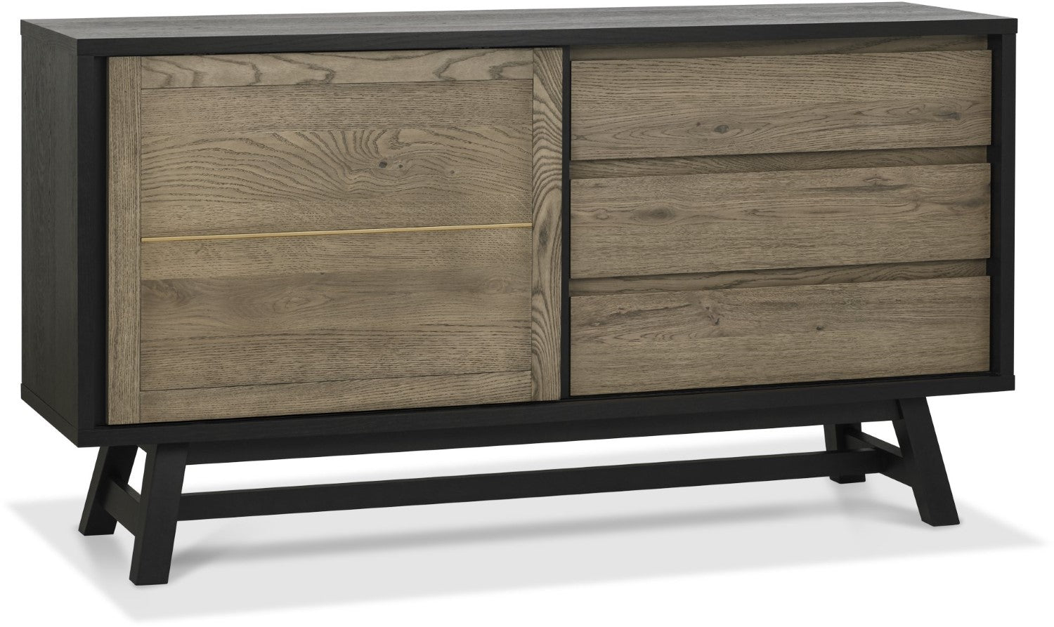 Weathered Dark Oak Sideboard 160cm Wide - Home Furniture Interiors