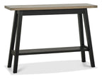 Weathered Oak Console Table with Shelf Black Peppercorn Base - Home Furniture Interiors