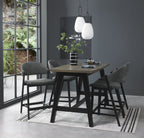 Weathered Peppercorn Oak Curved Top Breakfast Dining Bar Table - Home Furniture Interiors